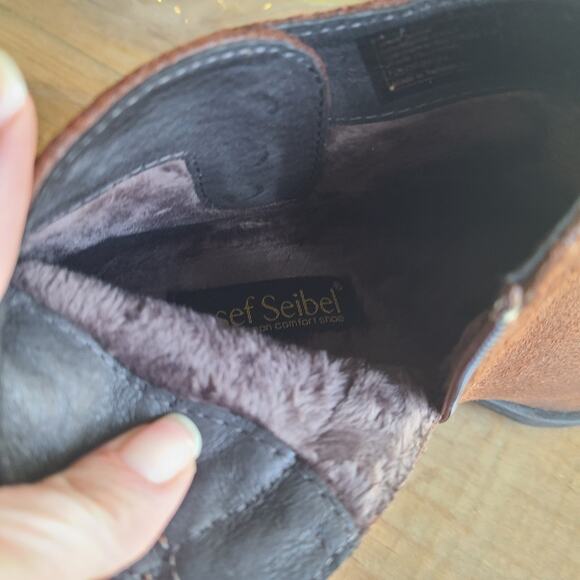 Josef Seibel Womens Daphne Brown Leather Ankle Bootie Boots EU 37‎ 6-6.5 Comfort - Picture 6 of 8